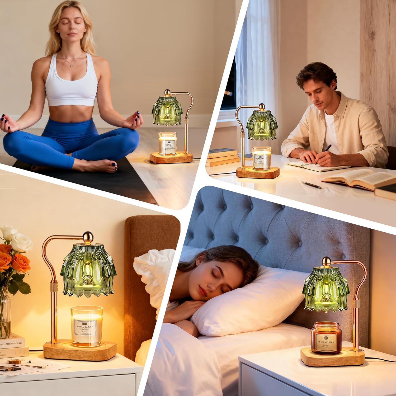 Candle Warmer Lamp with Timer Dimmer - Christmas Birthday Gift for Women Mom, Electric Wax Melter Warmer Adjustable Height for Jar Candles Housing Warming Home Decor