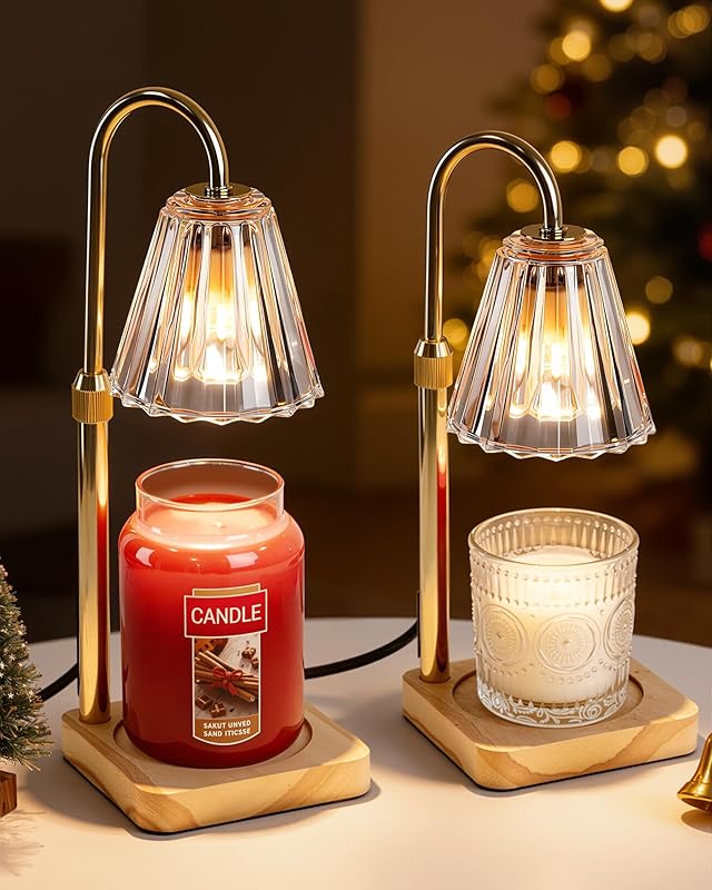 Marycele Candle Warmer Lamp for Yankee Candles, Christmas Birthday Gifts for Mom Women Sister Her, House Warming Gifts, Thanksgiving Decorations for Office Room Home Decor, Clear Wax Warmer with Timer