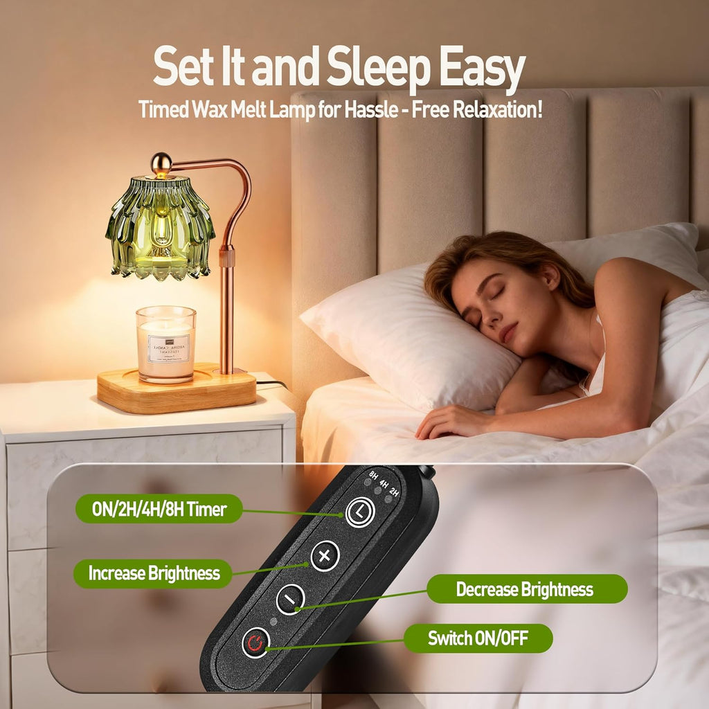 Candle Warmer Lamp with Timer Dimmer - Christmas Birthday Gift for Women Mom, Electric Wax Melter Warmer Adjustable Height for Jar Candles Housing Warming Home Decor