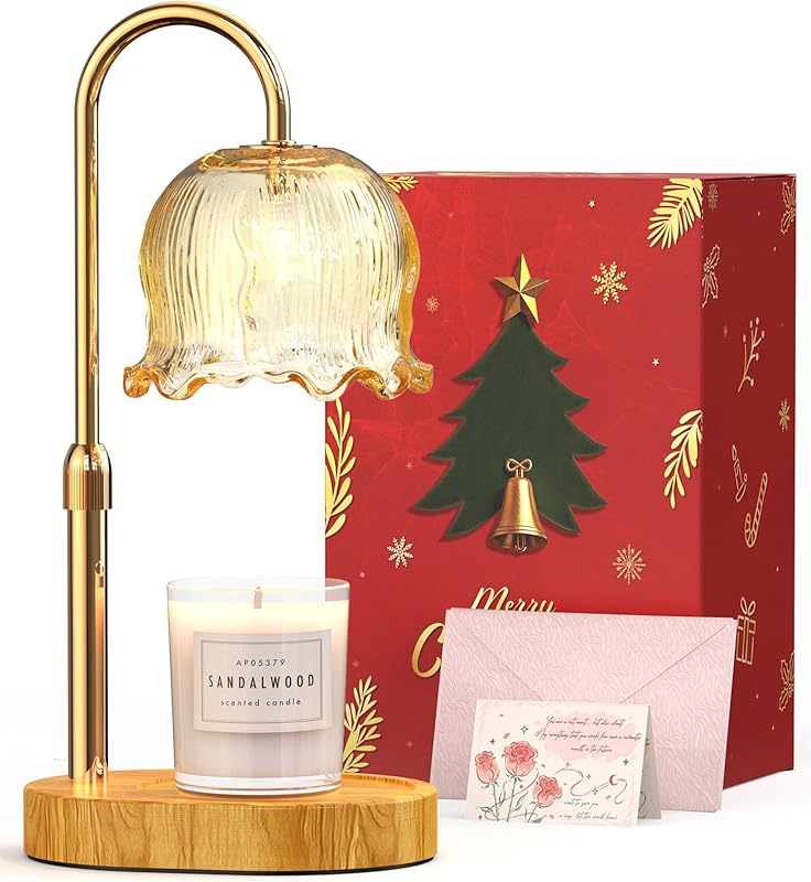 Candle Warmer Lamp with Timer Dimmable Gifts for Women, Adjustable Height Wax Warmer Lamp for Scented Candles, House Warming Gifts for New Home Modern Farmhouse Decor