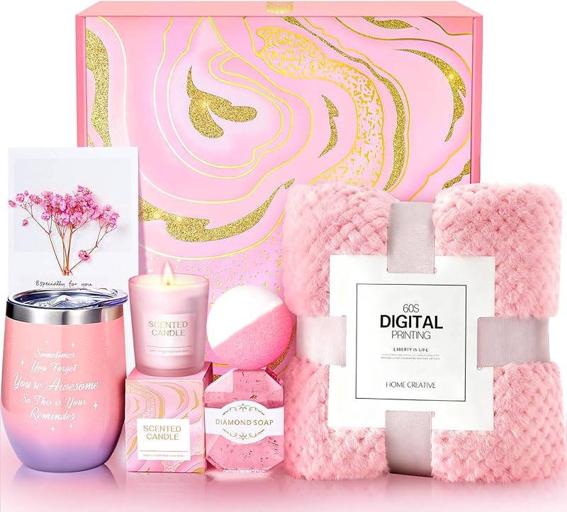 Christmas Gifts for Women, Birthday Gifts for Mom, Wife, Her, Girlfriend, Sister, Bestie - Self Care Spa Gift Baskets for Women, Best Friends, Teacher, Employee Appreciation, Anniversary Gifts