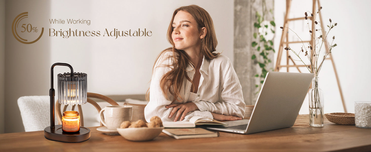 Candle Warmer Lamp with Timer: Black Candle Warming Lamp Height Adjustable Wax Melt Warmer Dimmable Modern Farmhouse New Home Bedroom Decor Christmas Housewarming Gift for Women