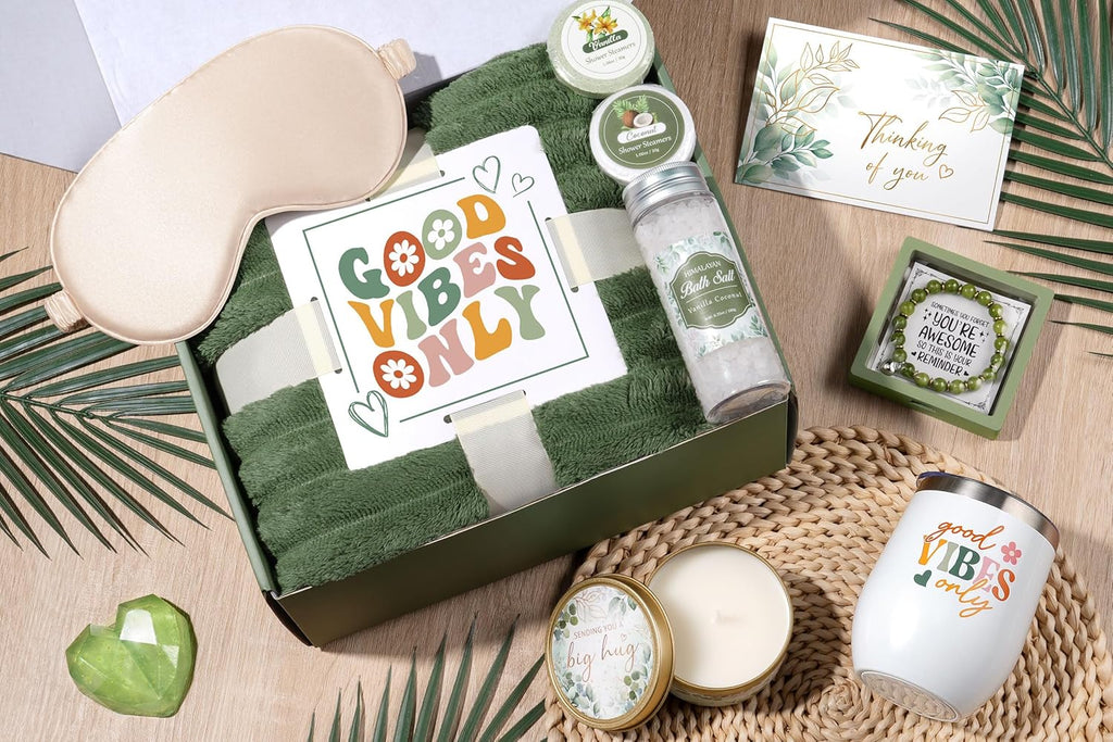 Christmas Birthday Gifts for Women Self Care Gift, Get Well Soon Gift Baskets Relaxing Spa Care Package for Women with Blanket, Unique Gifts Idea for Mom Mother Her Wife Girlfriend Best Friend Sister