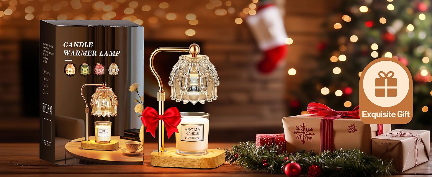 Candle Warmer Lamp with Timer Dimmer - Christmas Birthday Gift for Women Mom, Electric Wax Melter Warmer Adjustable Height for Jar Candles Housing Warming Home Decor