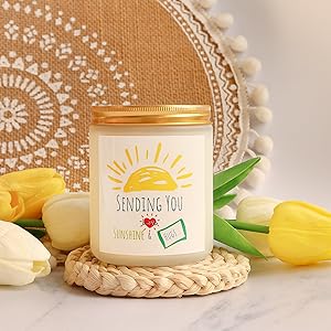 Birthday Gifts for Women, Sending Sunshine Christmas Gifts, Get Well Soon Gifts Basket Care Package Unique Spa Gifts Box with Wine Glasses for Thinking of You Her Sister Best Friend