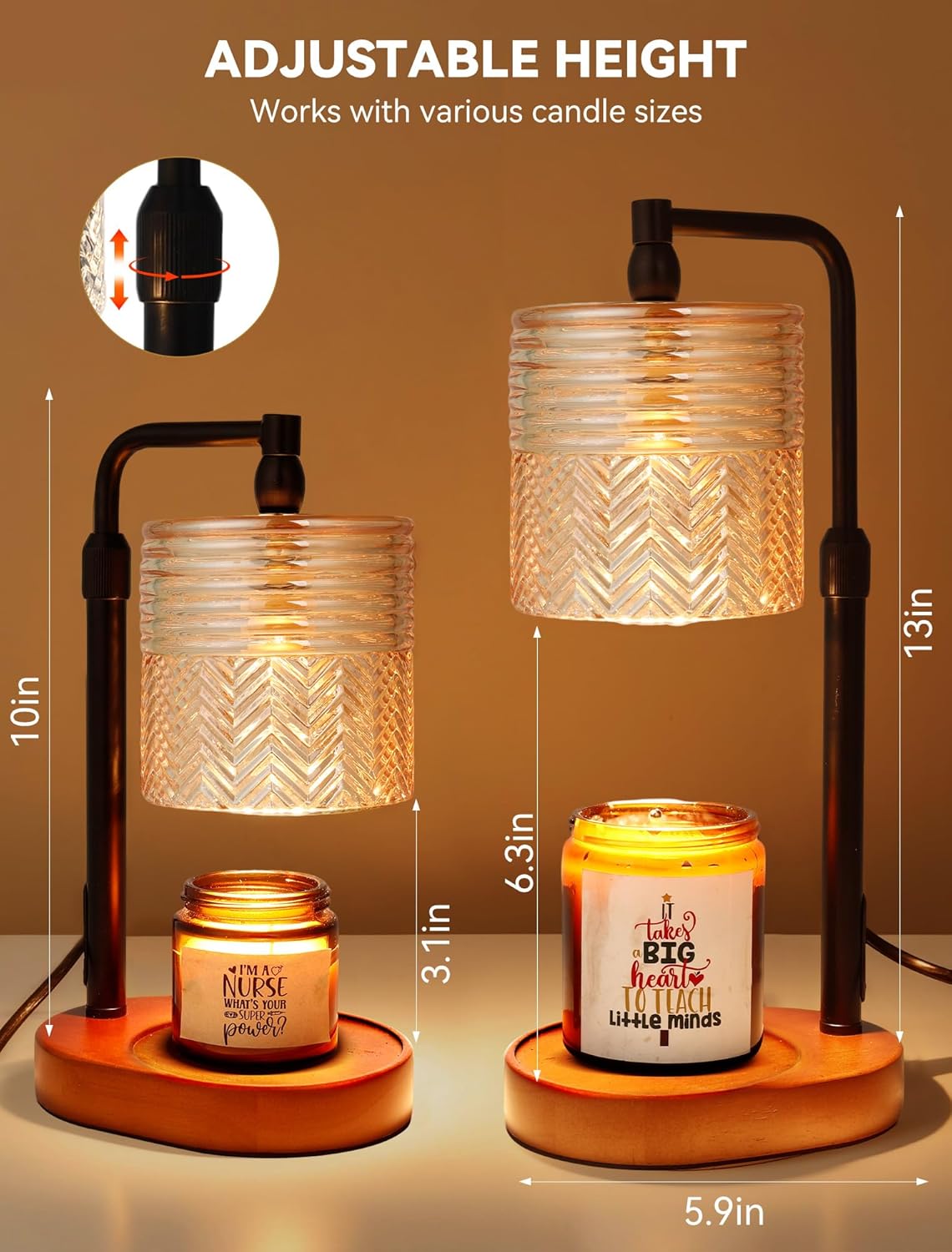 Candle Warmer Lamp with Timer, Christmas Birthday Gifts for Women Mom, House Warming Gifts New Home Vintage Decor, Wax Melt Warmer for Jar Candles