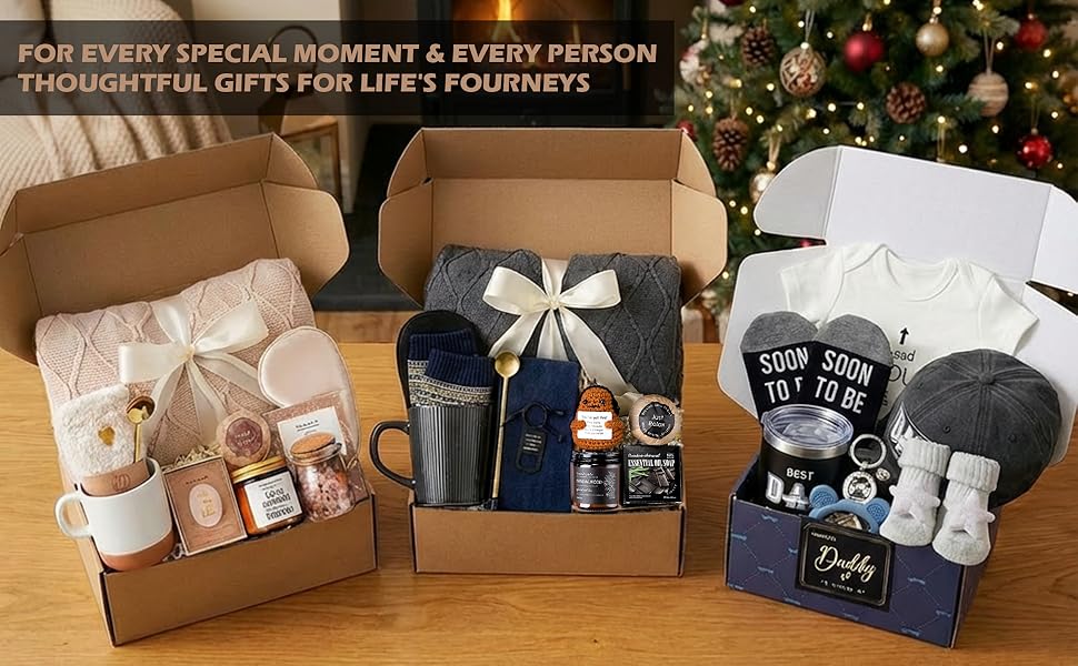 Get Well Soon Gift Baskets for Men, Christmas Birthday Gifts Basket for Man, Self Care Package with Plush Blanket Mug Socks, Thinking Of You/After Surgery/Sympathy Gift for Men Dad Brother Husband