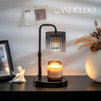 Candle Warmer Lamp with Timer: Black Candle Warming Lamp Height Adjustable Wax Melt Warmer Dimmable Modern Farmhouse New Home Bedroom Decor Christmas Housewarming Gift for Women