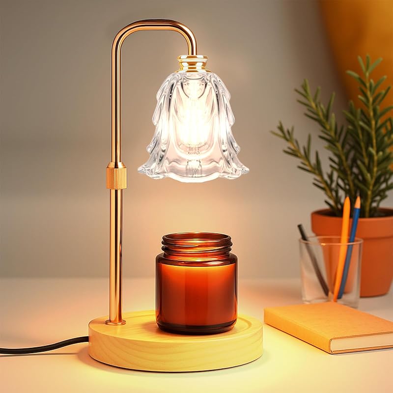 Candle Warmer Lamp with Timer and Dimmer, Electric Wax Warmers for Scented Candles with 5 Brightness Settings, Anti-Glare Lamp with Adjustable Height, Home Decor, Gift for Christmas, Birthday