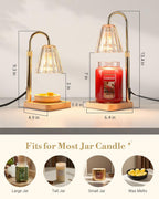 Marycele Candle Warmer Lamp for Yankee Candles, Christmas Birthday Gifts for Mom Women Sister Her, House Warming Gifts, Thanksgiving Decorations for Office Room Home Decor, Clear Wax Warmer with Timer