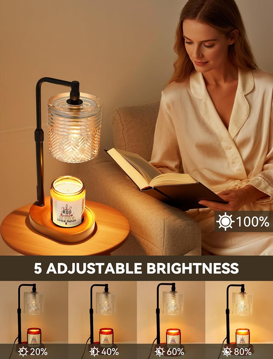 Candle Warmer Lamp with Timer, Christmas Birthday Gifts for Women Mom, House Warming Gifts New Home Vintage Decor, Wax Melt Warmer for Jar Candles