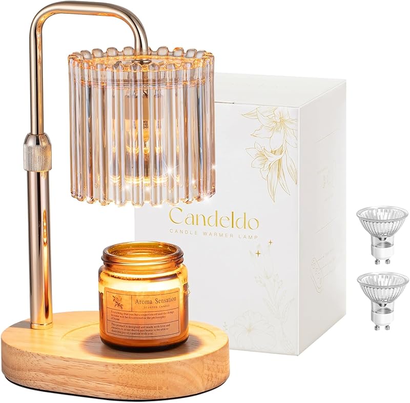 Candle Warmer Lamp with Timer: Black Candle Warming Lamp Height Adjustable Wax Melt Warmer Dimmable Modern Farmhouse New Home Bedroom Decor Christmas Housewarming Gift for Women