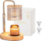 Candle Warmer Lamp with Timer: Black Candle Warming Lamp Height Adjustable Wax Melt Warmer Dimmable Modern Farmhouse New Home Bedroom Decor Christmas Housewarming Gift for Women