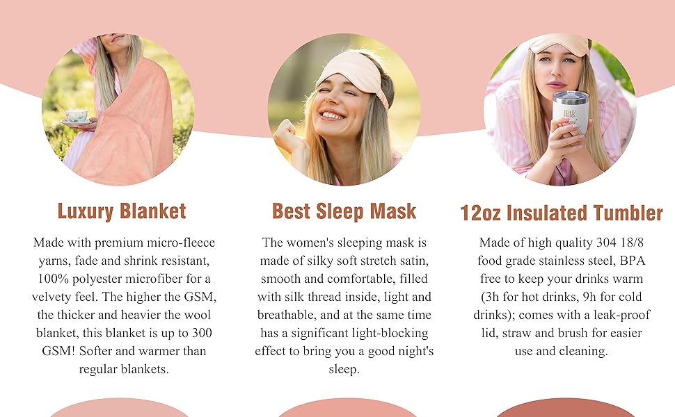 Birthday Gifts for Women, Unique Happy Birthday Gift Basket Self Care Package Bday Ideas with Luxury Flannel Blanket for Mom Her Best Friends Sister Wife Friendship