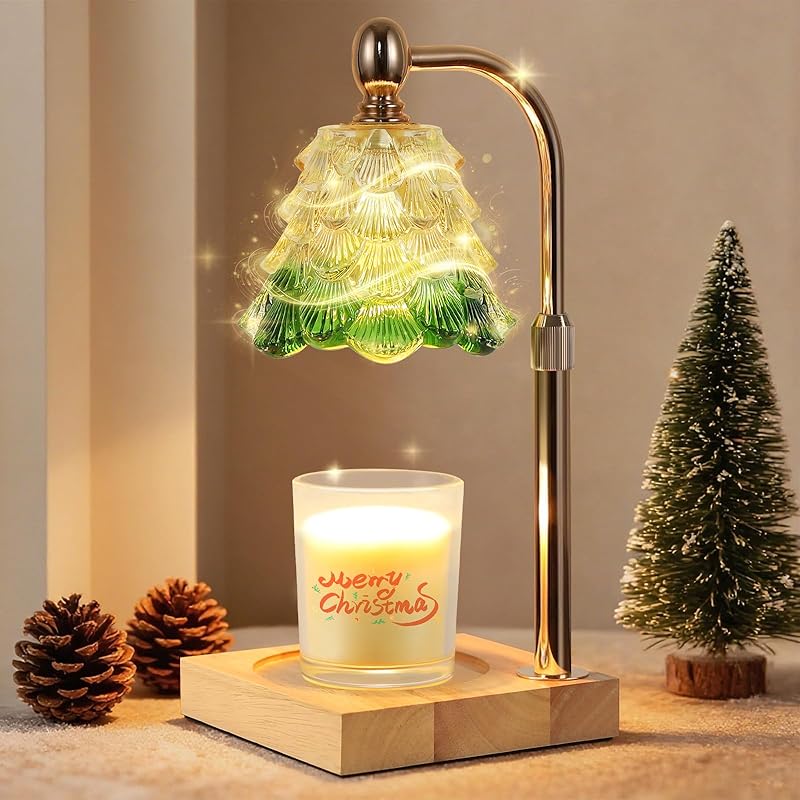 Candle Warmer Lamp with Timer Dimmer Adjustable Height, Candle Warmer with 2 Bulbs for Jar Candles, Home Decor, Women Brithday