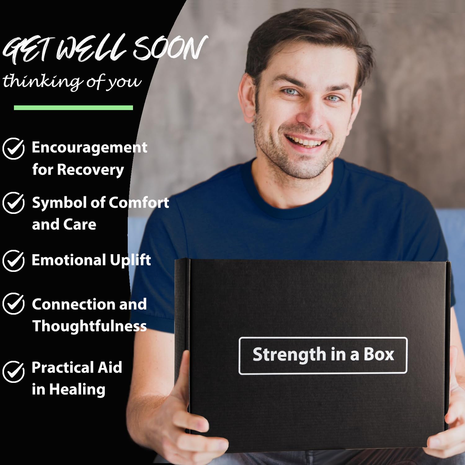 Get Well Soon Gifts for Men - Care Package with Plush Blanket, Mug, Socks, and so on - Get Well Basket for Men Dad Friend After Surgery