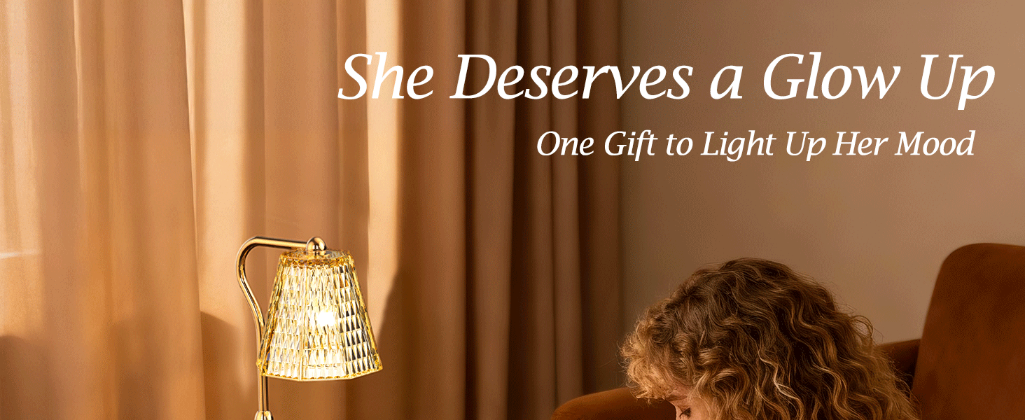 Candle Warmer Lamp with Timer Dimmable Gifts for Women, Adjustable Height Wax Warmer Lamp for Scented Candles, House Warming Gifts for New Home Modern Farmhouse Decor