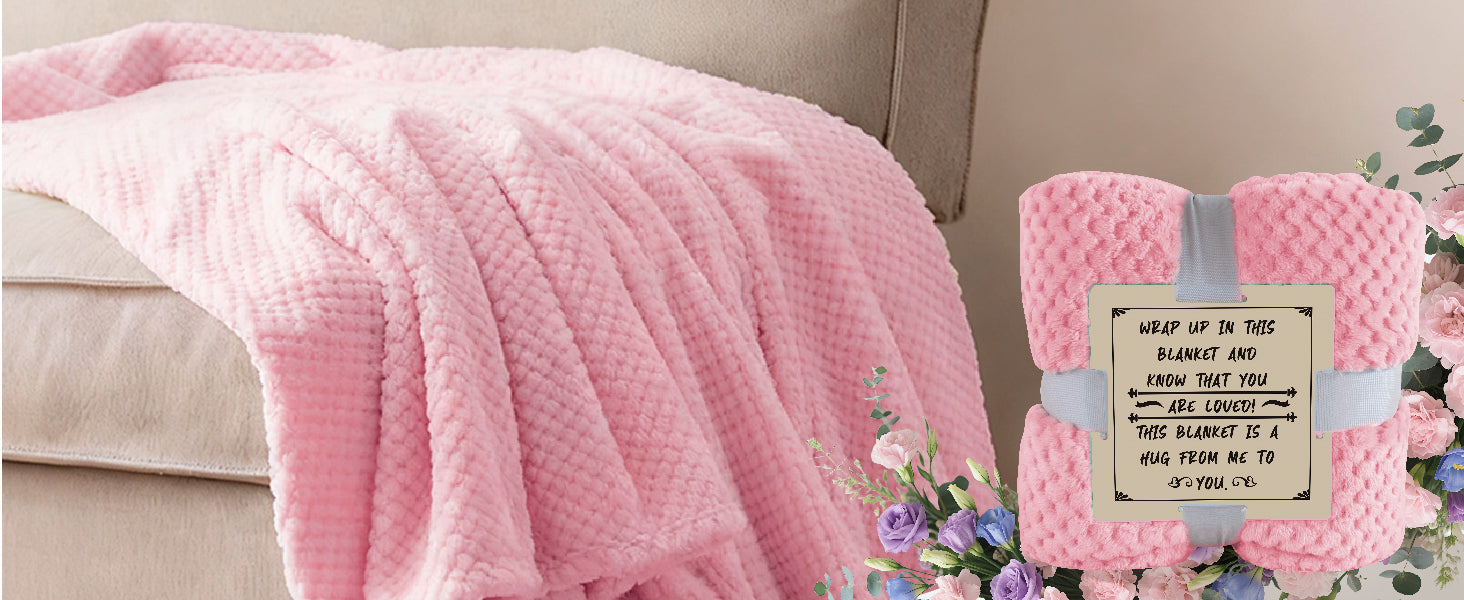 Get Well Soon Care Package for Women, 12 Pcs Deluxe Self-Care Gift Box with Pink Cozy Blanket, Tumbler, Candle & Spa Feel Better Basket – After Surgery, Thinking of You, Encouragement Recovery Gifts