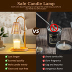 Candle Warmer Lamp with Timer: Electric Candles Wax Warmers Glass Lamps for Jar Candles Burner Adjustable Height and Dimmable Light Modern No Flame Scented Candle Warming Lantern, Amber