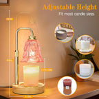 Candle Warmer Lamp with Timer Dimmer, Adjustable Height Pink Tulip Candle Wax Warmer, Christmas Birthday Gift for Mom Women, House Warming Gifts for New Home Bedroom Decor,Flower Pink