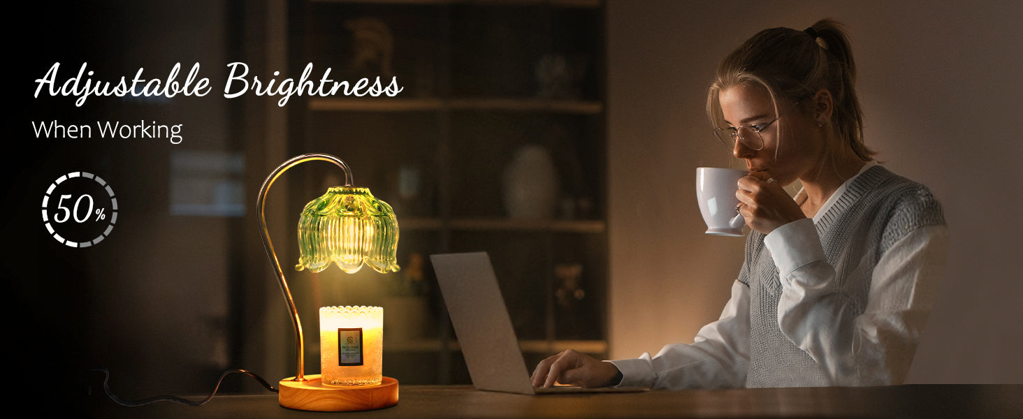 Flower Candle Warmer Lamp with Timer & Dimmer - Fits All Jar Scented Candles - Christmas & Mother's Day Gift for Women，Mom，Her