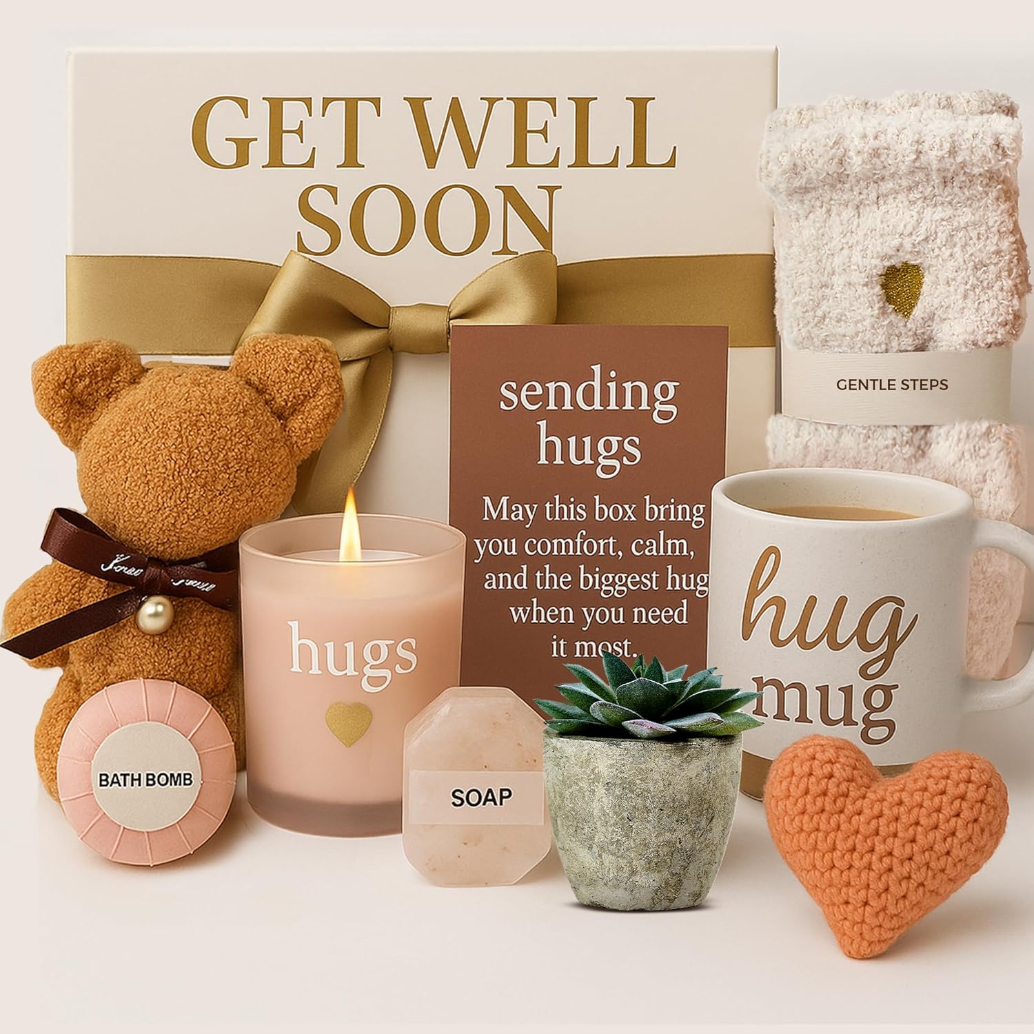 Get Well Soon Gift Baskets for Women - After Surgery Recovery Cancer Care Package for Women, Self Care, Chemo Basket, Thinking of you and Feel Better Gifts - Sympathy Box for Sick Friend Post Surgery
