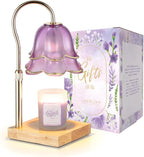 Candle Warmer Lamp with Timer: Flower Candle Warmer with 2 Bulbs Green Height Adjustable Candle Warming Lamps Home Bedroom Decor Birthday Gift for Women