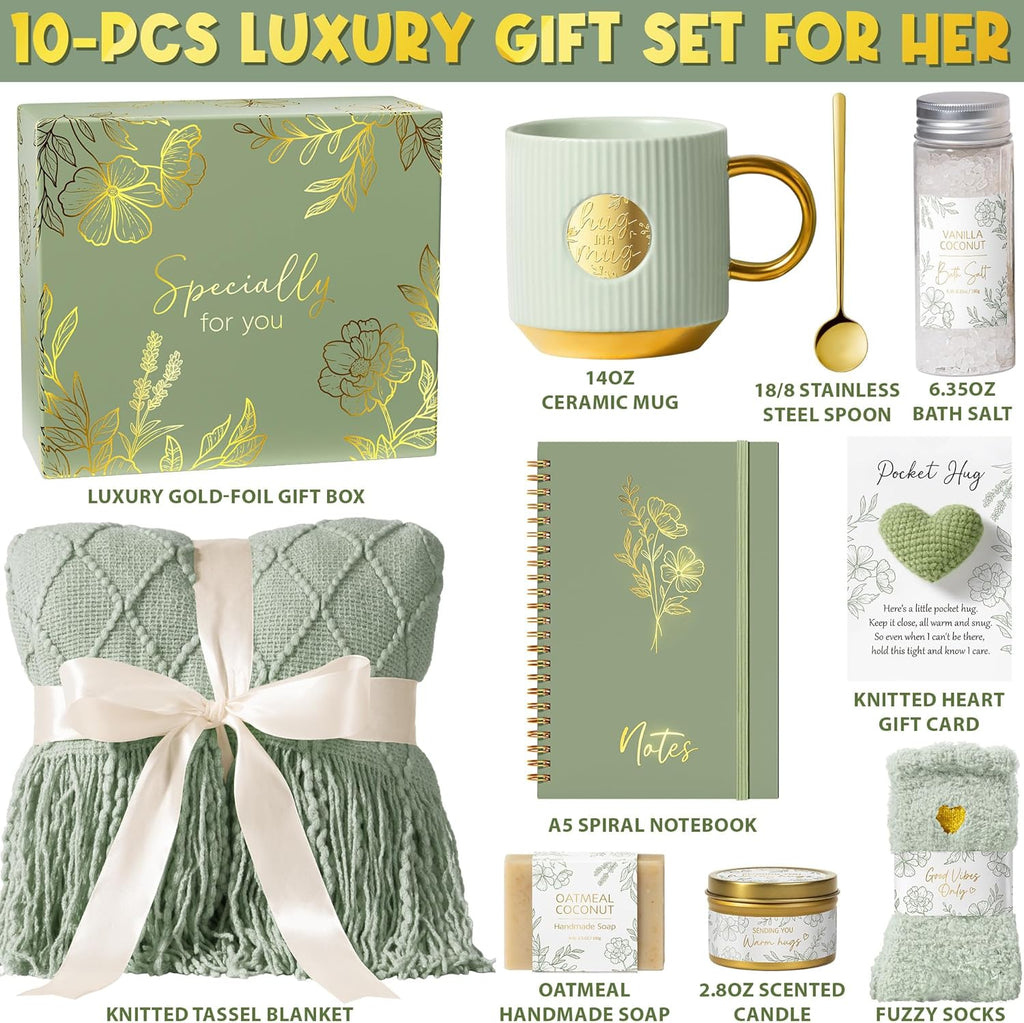 Self Care Gifts for Women Get Well Soon Gift Baskets, Unique Christmas Birthday Gifts for Women Spa Care Package, Sympathy Inspirational Thinking of You Gift Set for Mom Sister Friend Wife Girlfriend